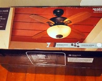 Allen +Roth 32" Ceiling Fan With Rubbed Bronze Finish Model 0357652, New In Box