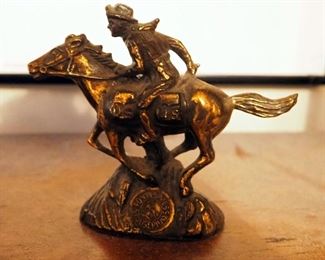 Lone Ranger Vintage Round Up Snow Globe And Pony Express Brass Figurine