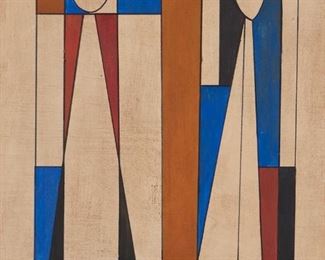 118
Carlos Merida
1895-1984, Guatemalan
Two Abstract Figures
Oil on board
Signed lower right: Carlos Merida
18" H x 13.25" W
Estimate: $5,000 - $7,000