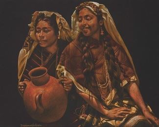 189
Esperanza Perez Martinez
1934-1998, Hacienda Heights, CA
Portrait Of Two Women, 1964
Pastel on black paper under glass
Signed, dated and inscribed lower left: Experanza
Sight: 18.5" H x 24.75" W
Estimate: $300 - $500