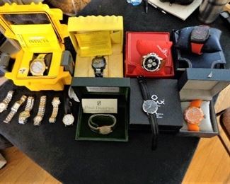 WATCHES: Swiss Legend Defender, Magico Men's 330-BB-014 Dominator Collection Watch,  MATHEY-TISSOT Mathey III Ladies Watch, Bijoux Terner Ladies Quartz Watch, Lorus Ladies Sport Water Resistant V515, Anne Klein Ladies 775, Invicta Automatic Pro Diver Watch, Ciprini Analog Pocket Watch with Quartz Movement, Seiko, Water Resistant Watch – Orange, Invicta Yellow 5900 Adrenaline Outsider, Skulls Artist Collection Black Corian Watch, Omax, Paul du Pree Men's Swiss Made Watch 