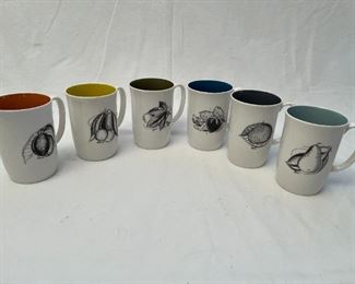 Susie Cooper "Black Fruits" coffee set (6 pc set)
