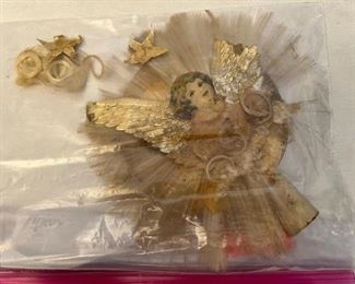 National Tinsel Co. Antique 1930's Spun Glass Tree Topper