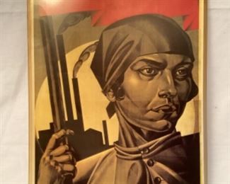 Emancipated Woman “Build Socialism” USSR Propaganda by Adolf Strakhov