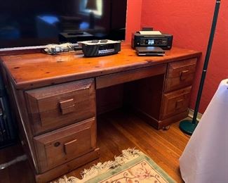 Solid wood desk, 64" x 36" x 29"