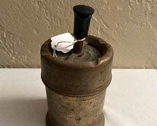 Brass ashtray and cigarette holder