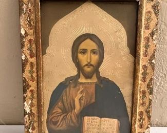 Christ, framed Russian icon