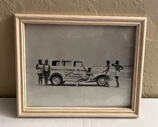 Vtg framed Daytona Beach photograph