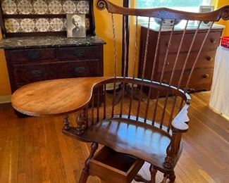 Comb-back writing arm chair, c 1700 - 90