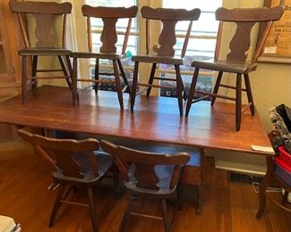 Set of 6 primitive dining chairs