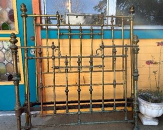Full size brass bedframe