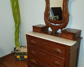 Antique marble top dresser