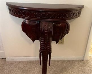Unique half moon elephant wall table - must mount to wall, 32" x 32"