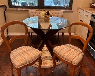 Pair of antique balloon back chairs