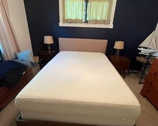 Full size Tempurpedic bed includes mattresses, frame and headboard