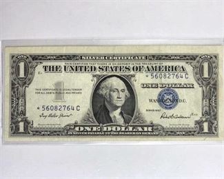 For your consideration is this 1957 STAR Silver Certificate, Nice Condition