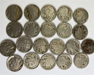 For your consideration is this lot of (21) Assorted Buffalo Nickels 1920s-1930s
