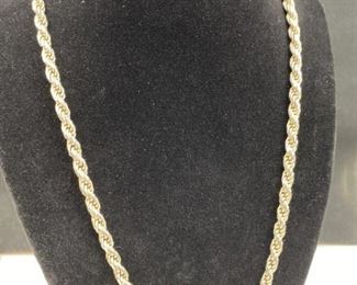 For your consideration is this Heavy Twisted Sterling Silver Necklace Chain, weighs approx. 36.4g