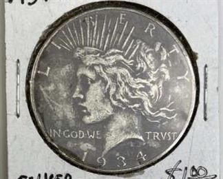 For your consideration is this 1934-D Peace Silver Dollar, U.S. $1 Coin