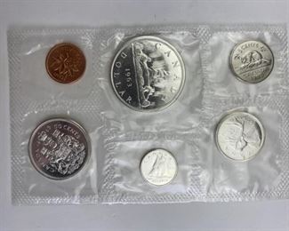 For your consideration is this 1963 Canada Silver Proof Coin Set