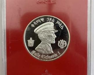 For your consideration is this Ethiopia Rare Silver Coin in Red Holder