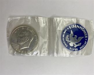 For your consideration is this 1971 Silver Eisenhower 'Ike' Dollar