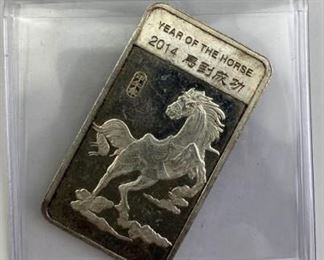For your consideration is this 1/2oz Year of the Horse 2014 Silver Bar .999