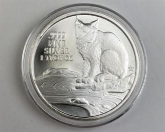 For your consideration is this 1oz 2017 Texas Precious Metals .9999, Bobcat
