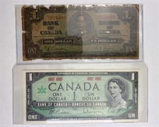 For your consideration is this 1937, 1967 Canadian $1 Notes