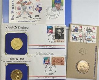 For your consideration is this Nolan Ryan 1st Day Cover & (3) Medal Covers