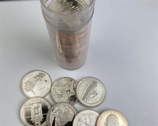 For your consideration is this Mixed Roll of Proof Washington U.S. Quarters, .25c