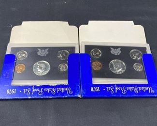 For your consideration is this (2) 1970 Proof Coin Sets w/ 40% Silver Kennedy