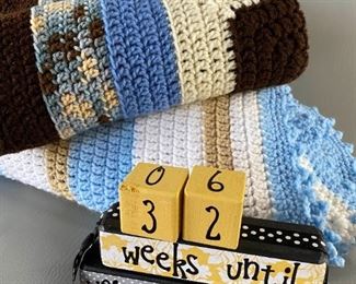 2 Crocheted Baby Blankets