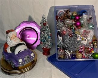 Christmas Santa in Car Jar and More