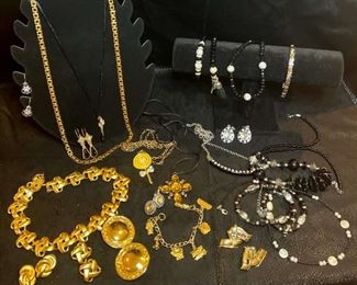 Costume Jewelry Gold, Silver, and Black