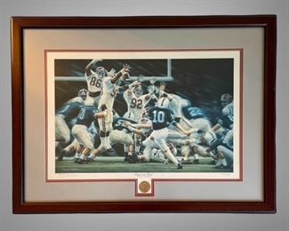 Daniel Moore Signed and Numbered Desperate Block Alabama 17 Penn State 16 Large Framed Print