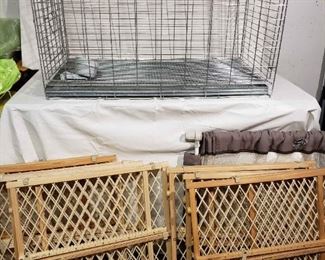 Dog Crate and 7 Dog Gates