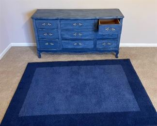 Dresser and Rug in Blue
