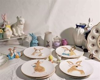Easter Plates and Bunnies