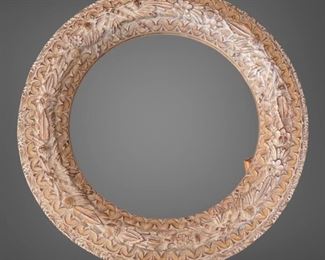 Huge Decorative Mirror with Neutral Carved Frame