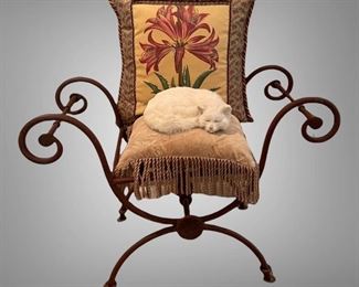 Iron Bench Stool Pillow Lot