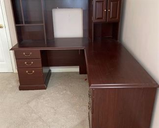 L Shaped Desk and Cabinet