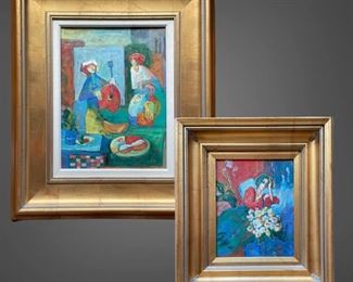 Lot 2 Two Beautiful Abstract Hand Painted Oil on Canvas Paintings