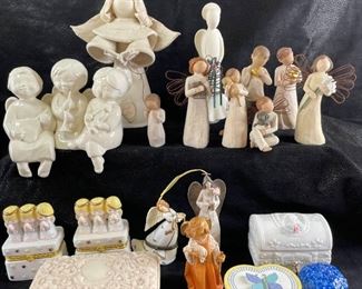 Miscellaneous Angel Lot Including Willow Tree