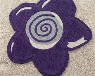 Purple Flower Accent Rug