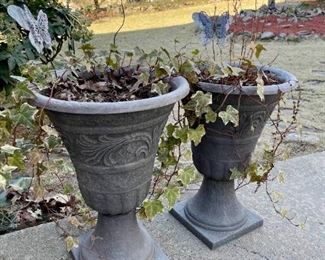 Two 23 X 16 Outdoor Planter Urns
