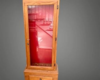 Walnut Gun Cabinet Holds 5 Long Guns