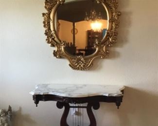 Gold Mirror, Hall Table