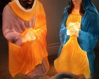 Blow Mold Mary, Joseph, and baby Jesus