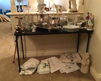 Serving Dishes, tablecloths